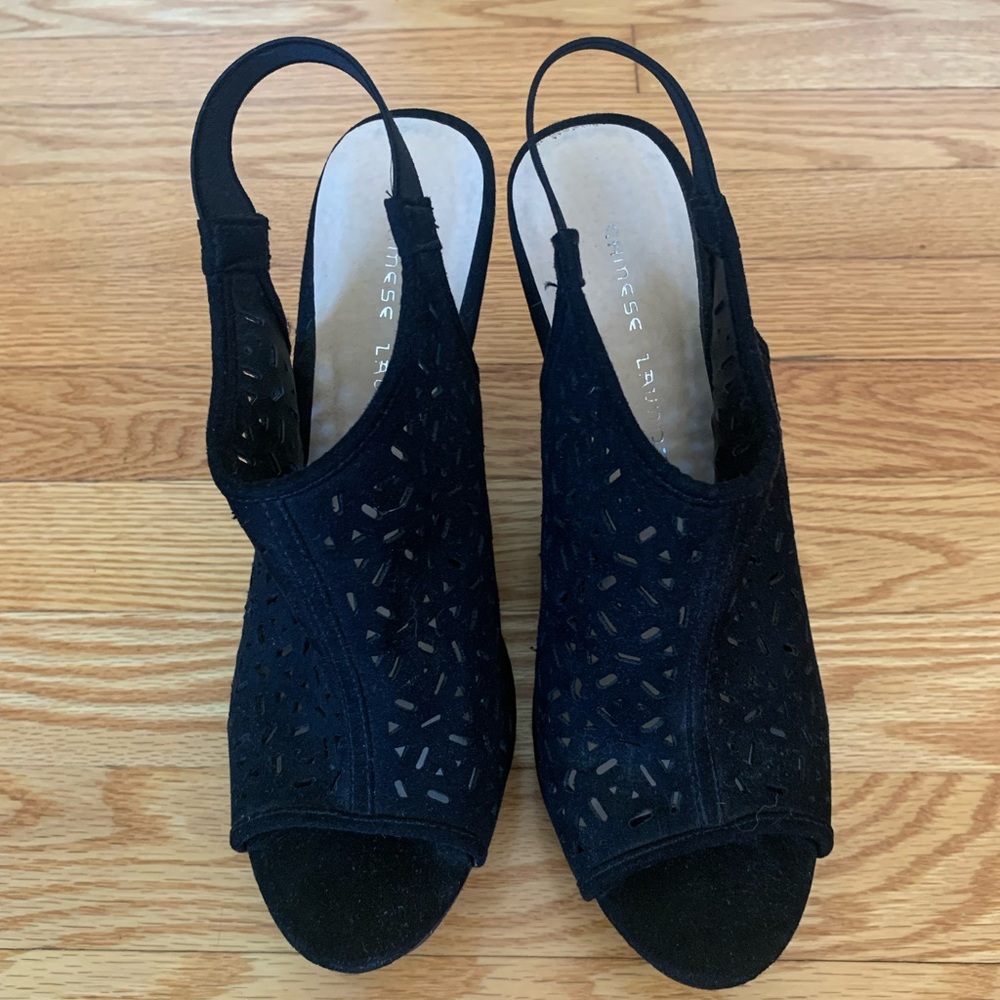 Chinese Laundry platform suede wedges Size 9.5